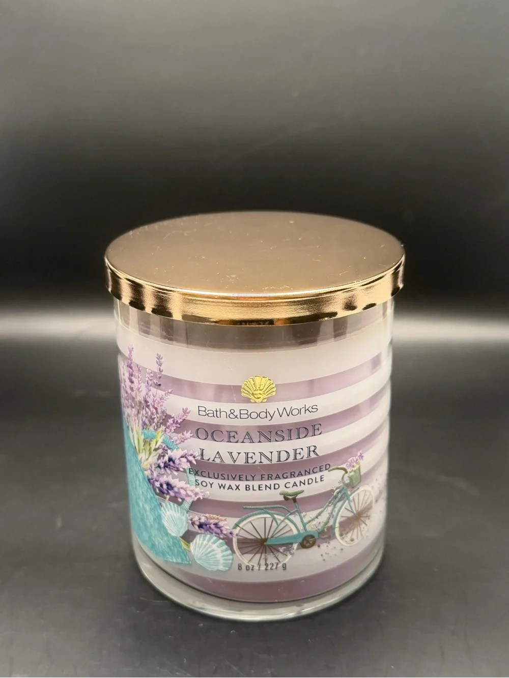 Bath & Body Works Lavender Oceanside Single-Wick 8OZ Candle in Purple